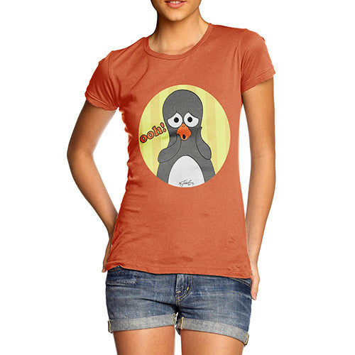 Women's Guin Penguin Ooh! Emoticon T-Shirt