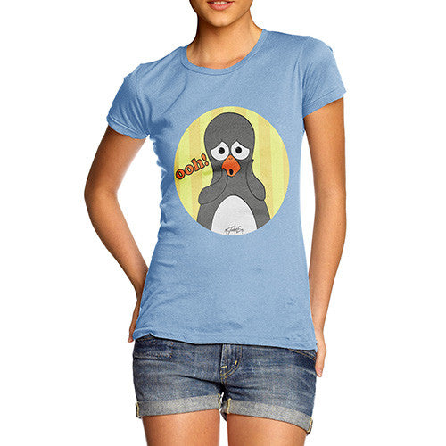 Women's Guin Penguin Ooh! Emoticon T-Shirt