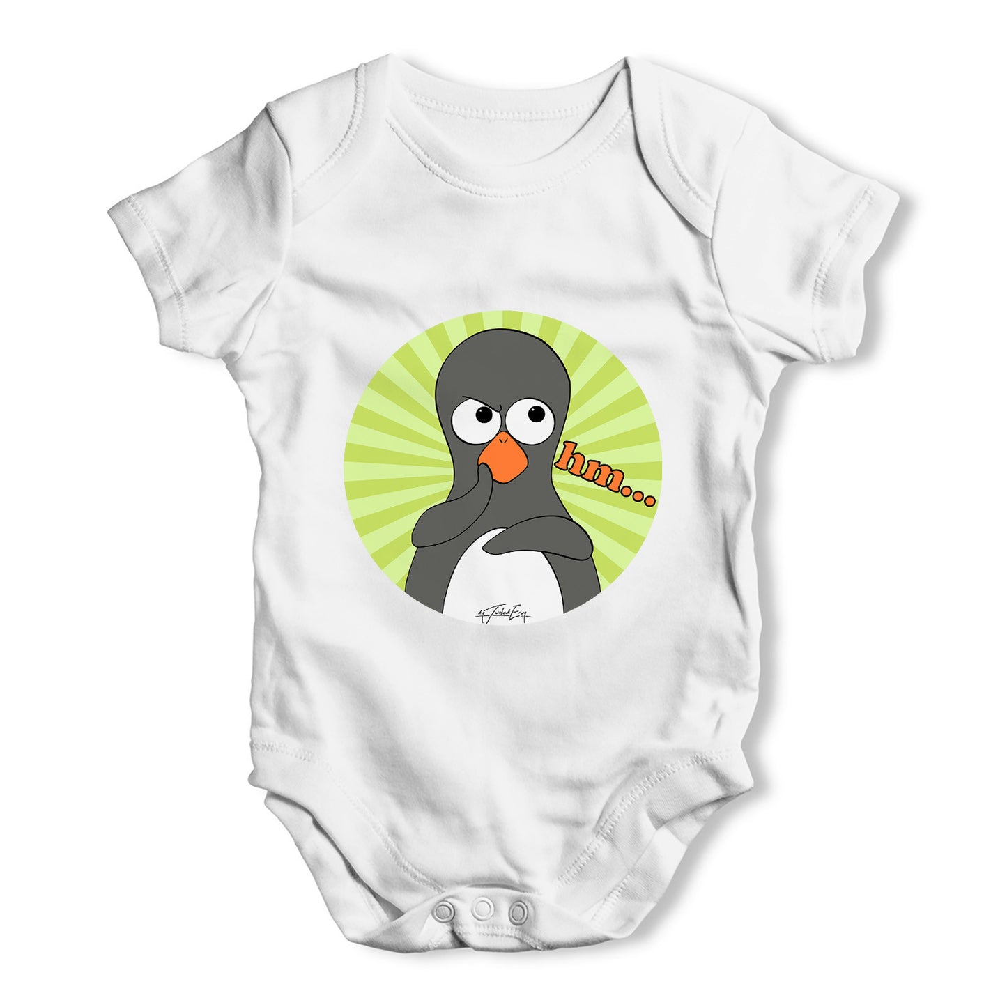 Guin The Penguin Hm?E Emoticon Baby Grow Bodysuit