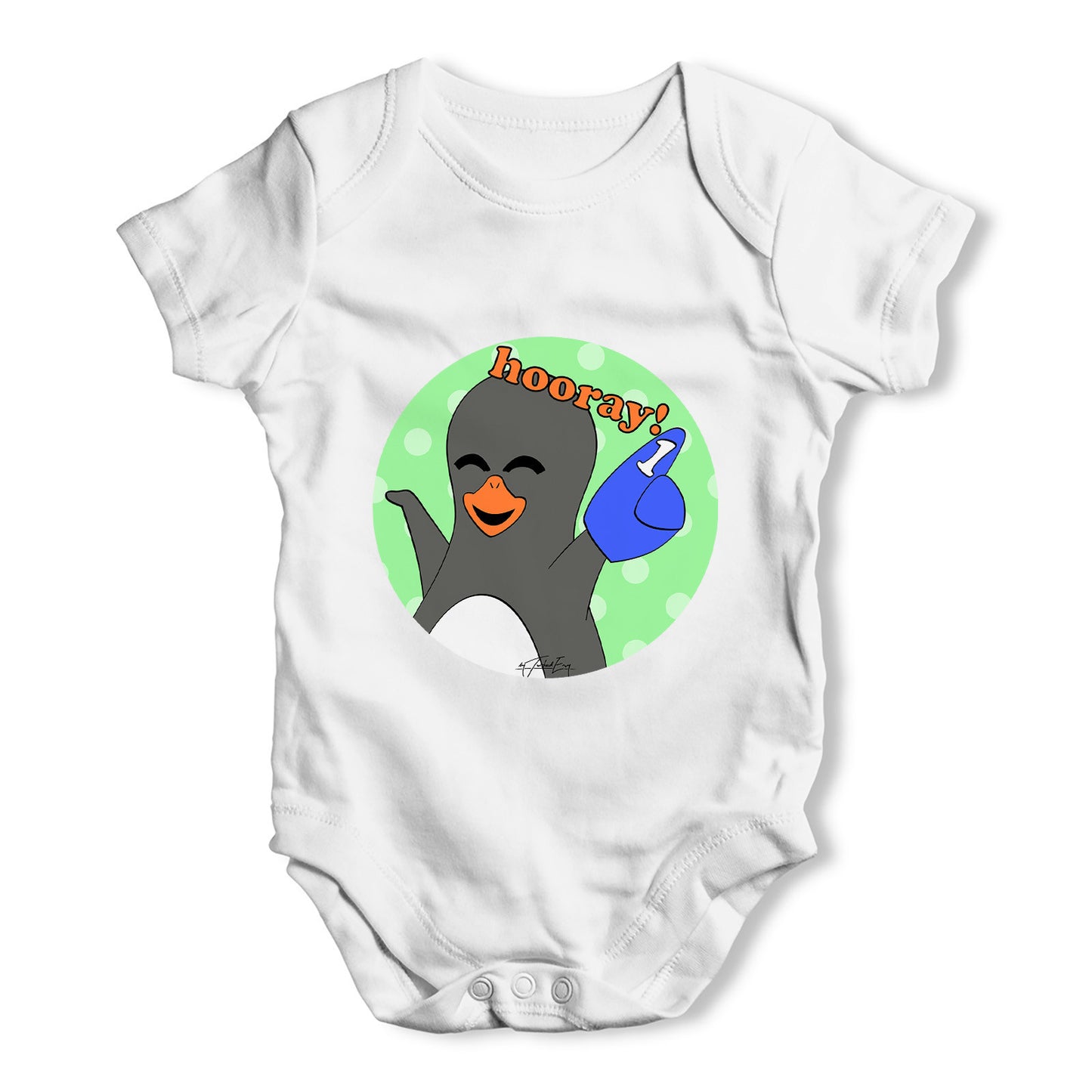 Guin The Penguin Hooray! Emoticon Baby Grow Bodysuit