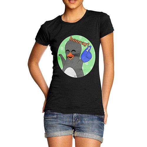 Women's Guin Penguin Hooray! Emoticon T-Shirt