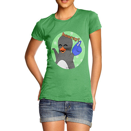 Women's Guin Penguin Hooray! Emoticon T-Shirt