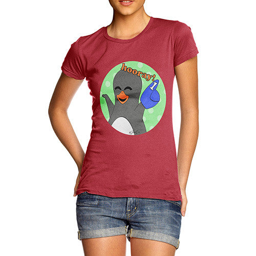 Women's Guin Penguin Hooray! Emoticon T-Shirt