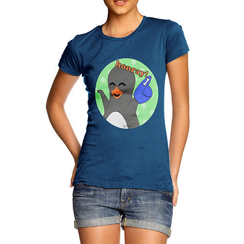 Women's Guin Penguin Hooray! Emoticon T-Shirt