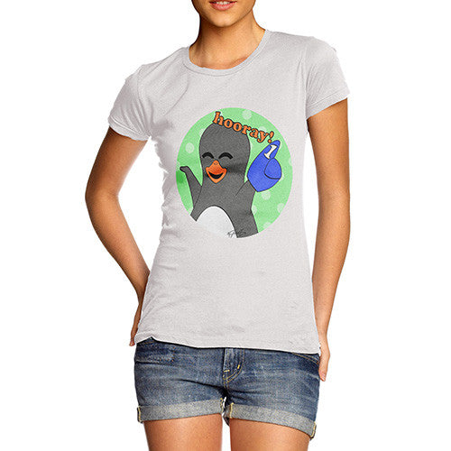 Women's Guin Penguin Hooray! Emoticon T-Shirt