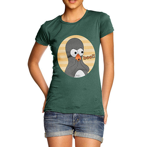 Women's Guin Penguin Boo!! Emoticon T-Shirt