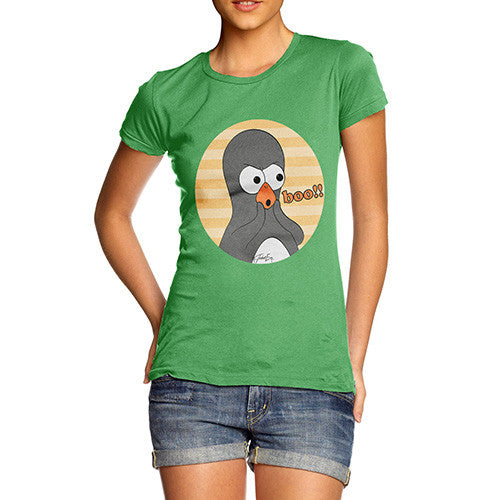 Women's Guin Penguin Boo!! Emoticon T-Shirt