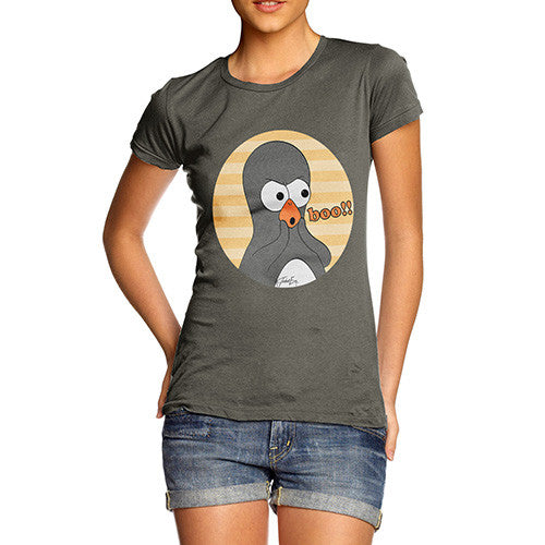 Women's Guin Penguin Boo!! Emoticon T-Shirt