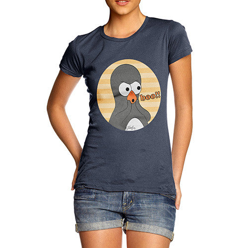 Women's Guin Penguin Boo!! Emoticon T-Shirt