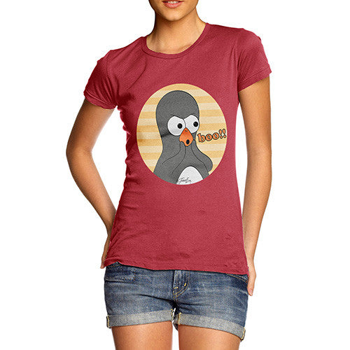 Women's Guin Penguin Boo!! Emoticon T-Shirt