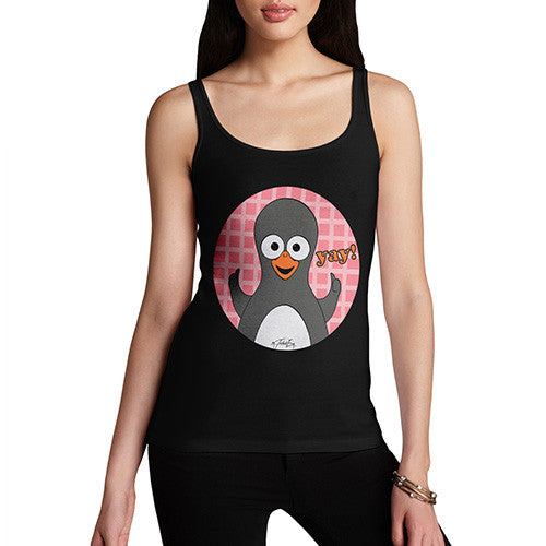 Women's Guin Penguin Yay! Emoticon Tank Top