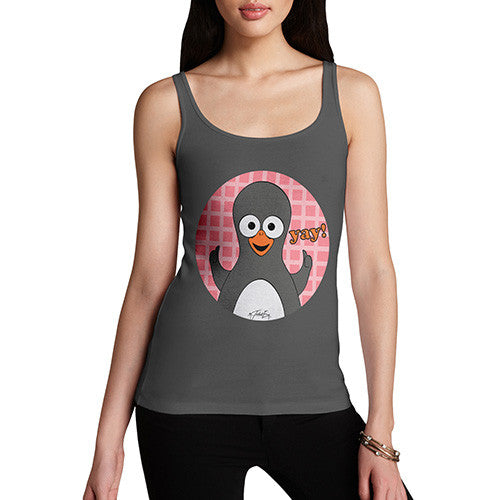 Women's Guin Penguin Yay! Emoticon Tank Top