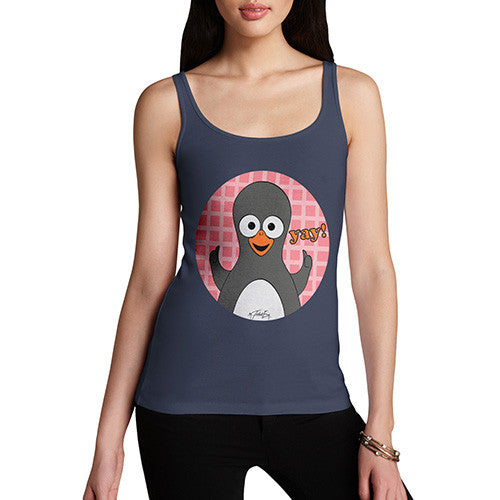 Women's Guin Penguin Yay! Emoticon Tank Top