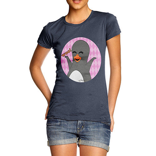 Women's Guin Penguin Woo! Emoticon T-Shirt