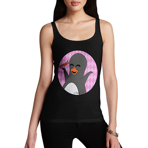 Women's Guin Penguin Woo! Emoticon Tank Top