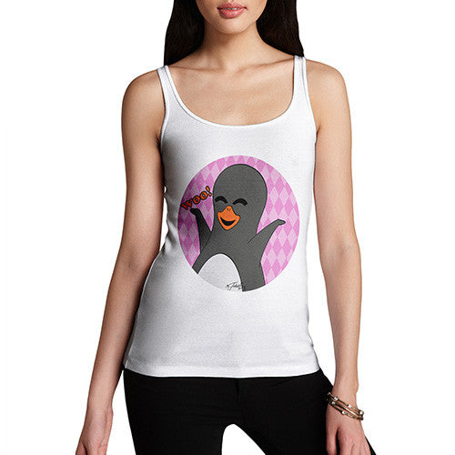 Women's Guin Penguin Woo! Emoticon Tank Top