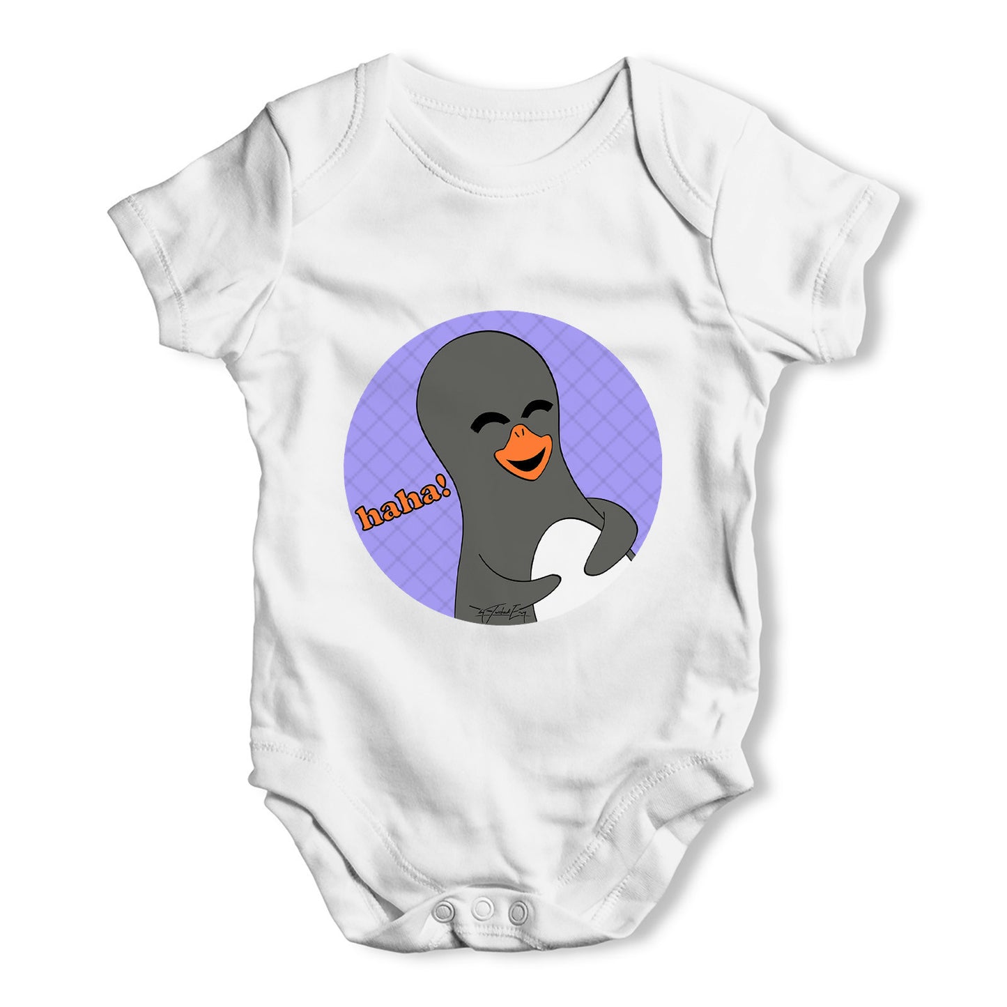 Guin Penguin HahHa Emoticon Baby Grow Bodysuit