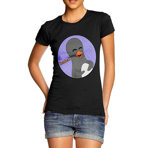 Women's Guin Penguin Haha! Emoticon T-Shirt