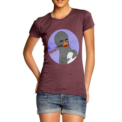 Women's Guin Penguin Haha! Emoticon T-Shirt