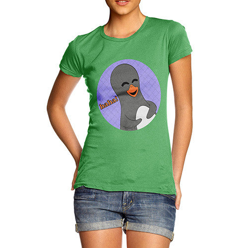 Women's Guin Penguin Haha! Emoticon T-Shirt