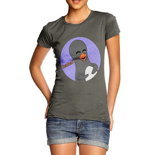 Women's Guin Penguin Haha! Emoticon T-Shirt