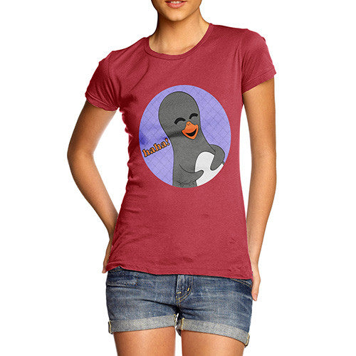 Women's Guin Penguin Haha! Emoticon T-Shirt