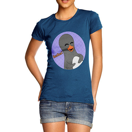 Women's Guin Penguin Haha! Emoticon T-Shirt