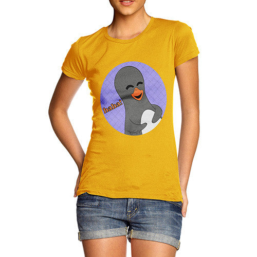 Women's Guin Penguin Haha! Emoticon T-Shirt