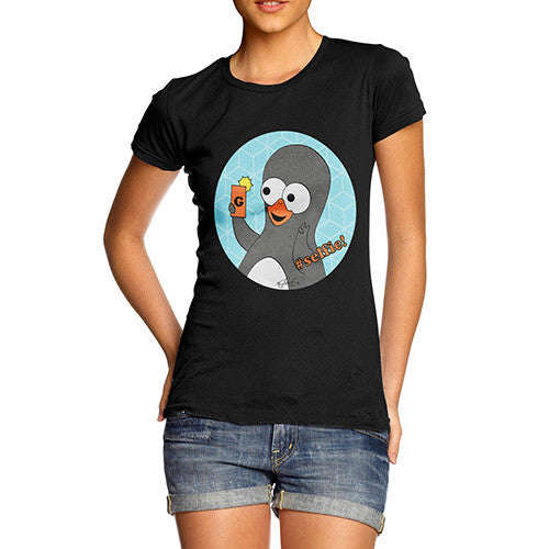 Women's Guin Penguin #Selfie! Emoticon T-Shirt