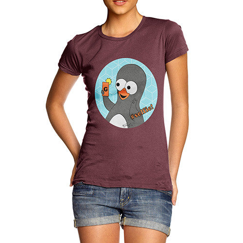 Women's Guin Penguin #Selfie! Emoticon T-Shirt