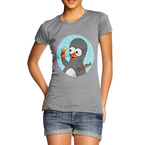 Women's Guin Penguin #Selfie! Emoticon T-Shirt