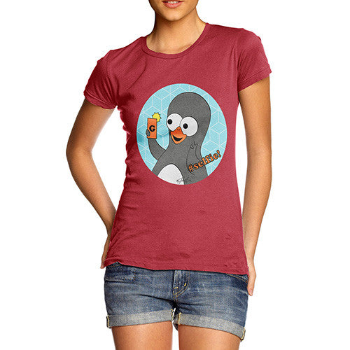 Women's Guin Penguin #Selfie! Emoticon T-Shirt