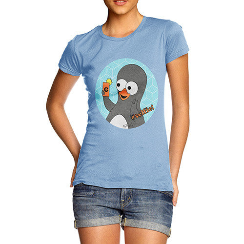 Women's Guin Penguin #Selfie! Emoticon T-Shirt