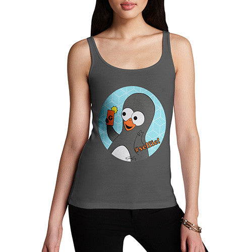 Women's Guin Penguin #Selfie! Emoticon Tank Top