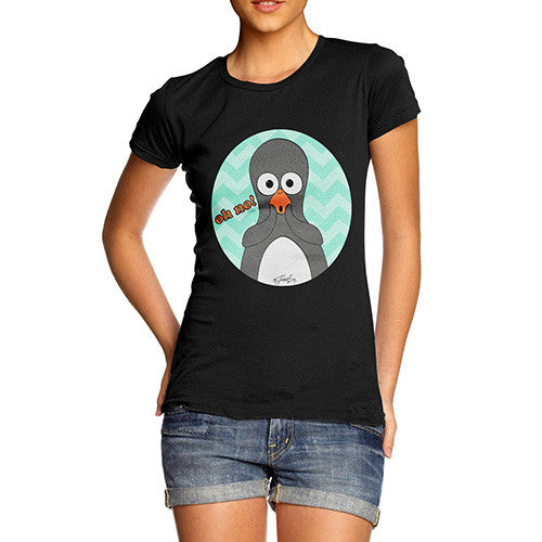 Women's Guin Penguin Oh No! Emoticon T-Shirt