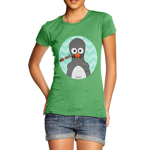 Women's Guin Penguin Oh No! Emoticon T-Shirt