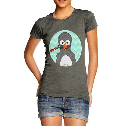 Women's Guin Penguin Oh No! Emoticon T-Shirt