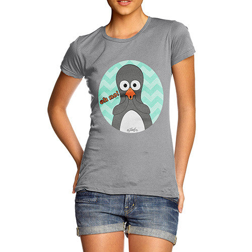 Women's Guin Penguin Oh No! Emoticon T-Shirt