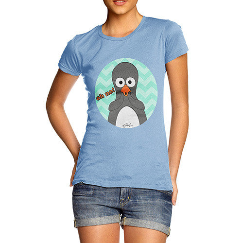 Women's Guin Penguin Oh No! Emoticon T-Shirt