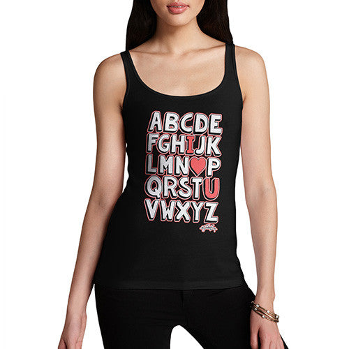 Women's Alphabet I <3 You Tank Top