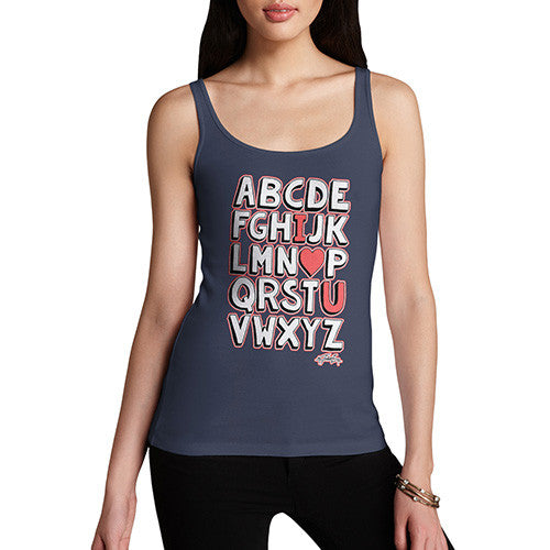 Women's Alphabet I <3 You Tank Top