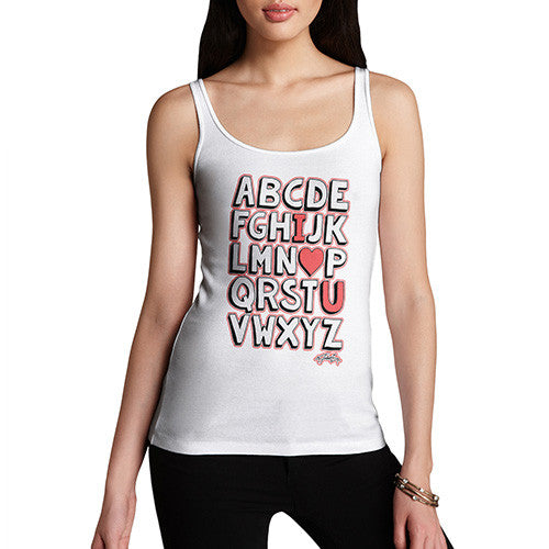 Women's Alphabet I <3 You Tank Top