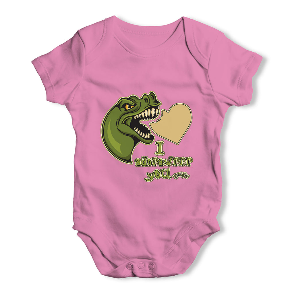 Dinosaur I Adorawrrr You Baby Grow Bodysuit