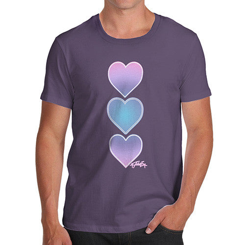 Men's Purple Tie Dye Hearts T-Shirt