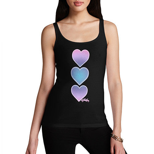 Women's Purple Tie Dye Hearts Tank Top