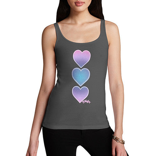 Women's Purple Tie Dye Hearts Tank Top