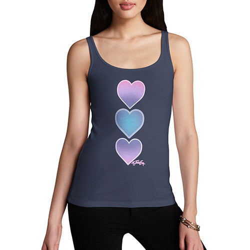 Women's Purple Tie Dye Hearts Tank Top