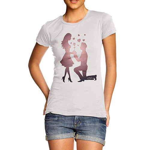 Women's Valentine's Rose Proposal T-Shirt