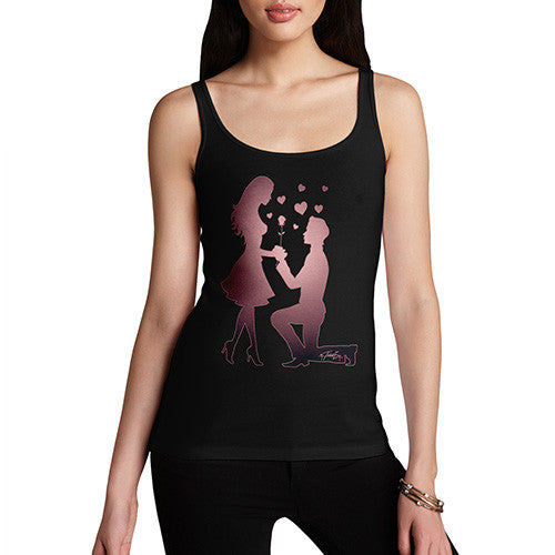 Women's Valentine's Rose Proposal Tank Top