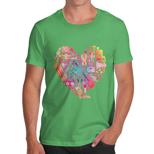 Men's Love Heart Musical Instruments T-Shirt